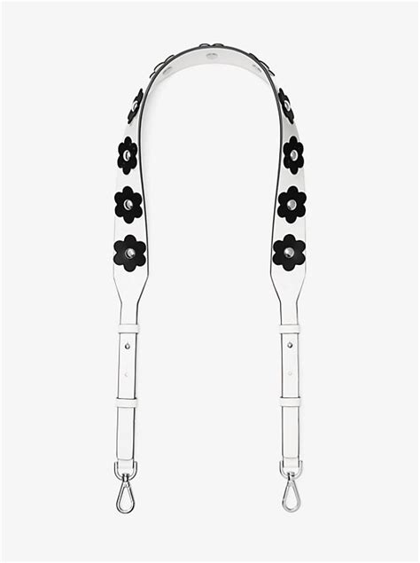 michael kors flower guitar strap|Floral Appliqué Leather Shoulder Strap .